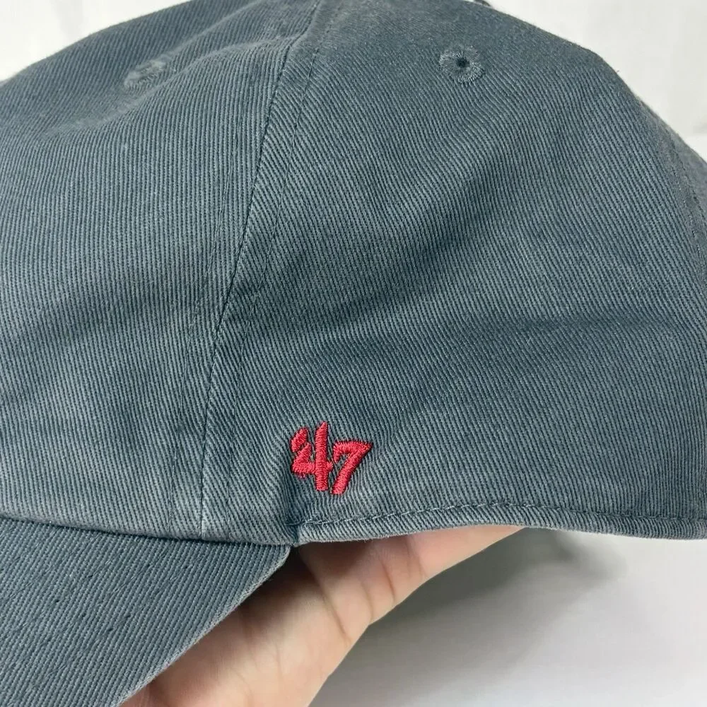 '47 Kansas City Chiefs Clean Up Charcoal Adjustable Strap Hat Dad Cap